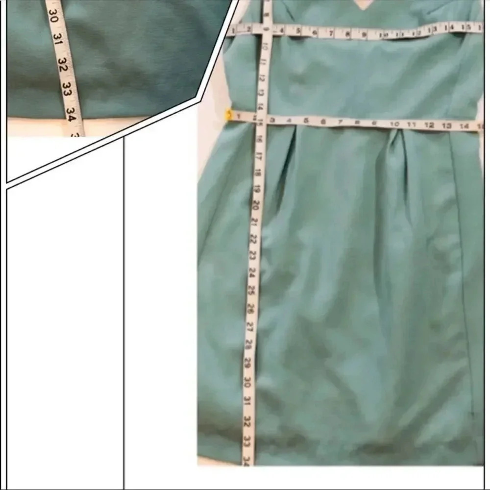 ESLEY Cottagecore mint green‎ lace sheath mini dress - Picture 5 of 6